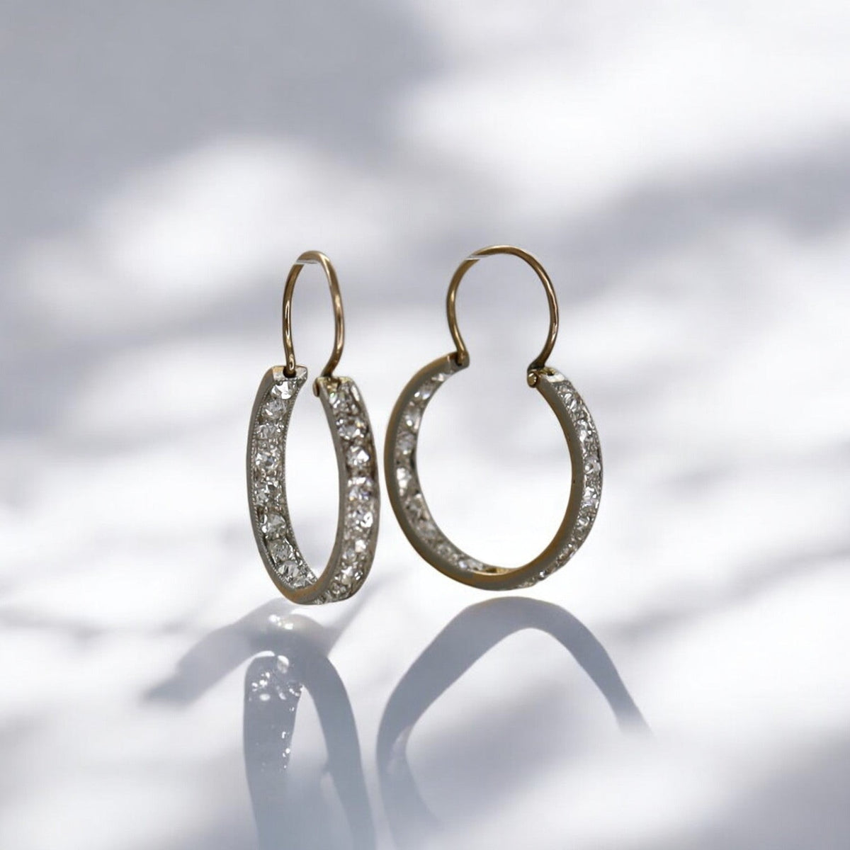 Victorian Diamond Inside Out Hoop Earrings - Petra Star