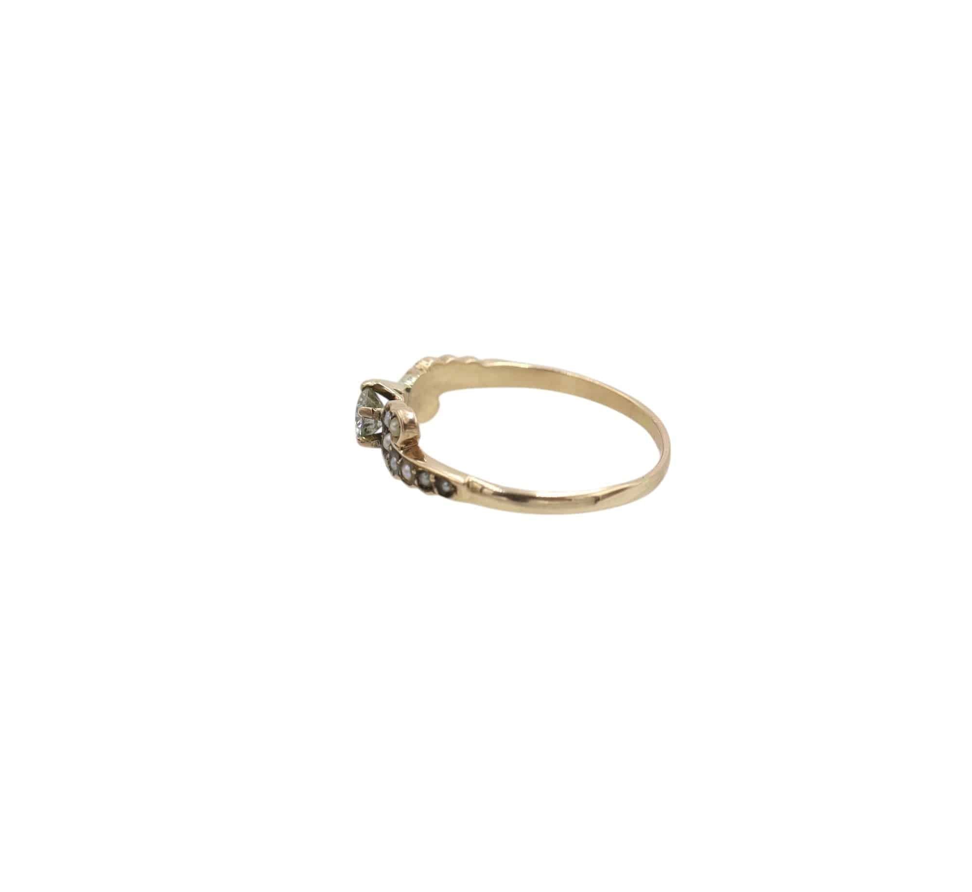 Victorian Diamond Ring with Pearls & Diamonds - Petra Star