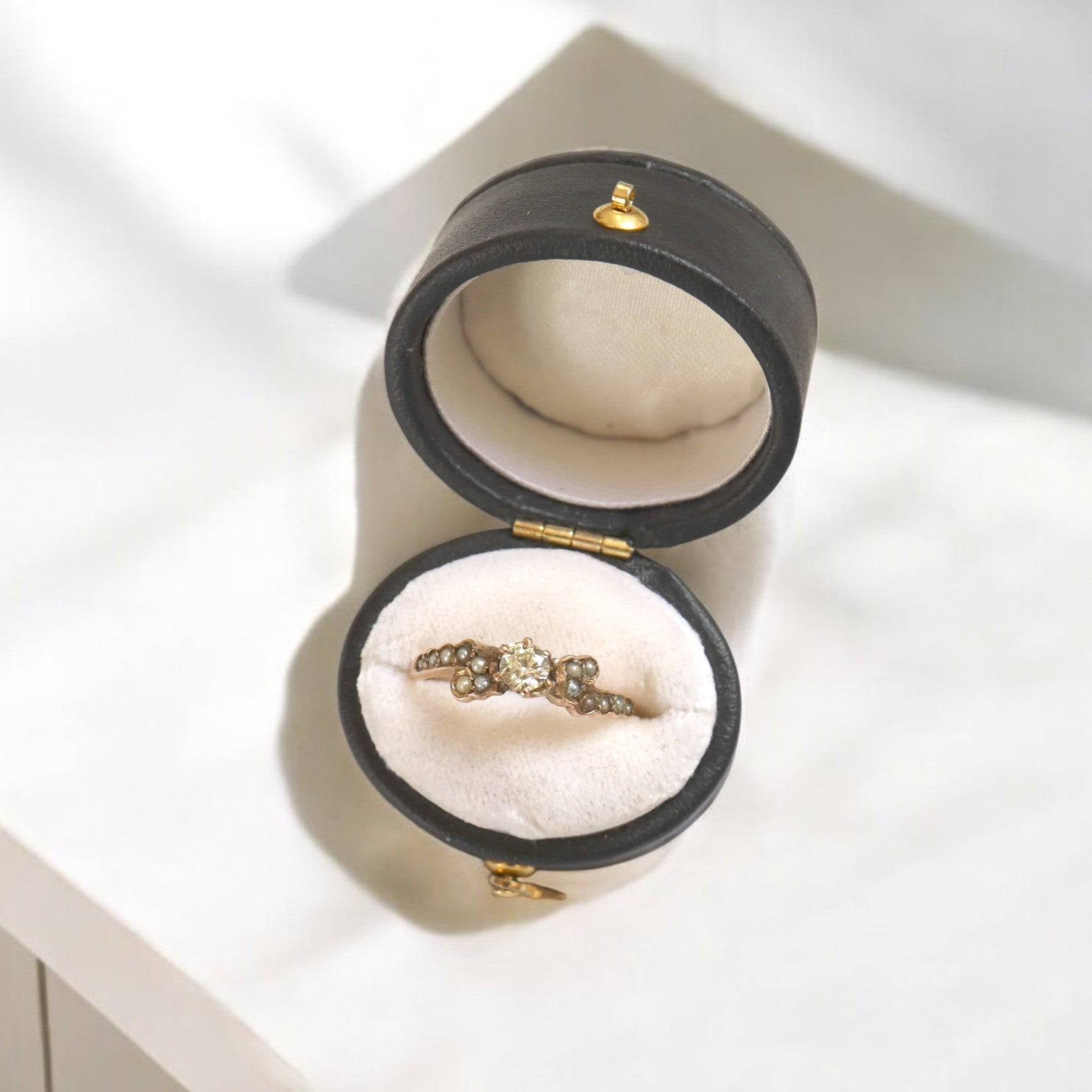 Victorian Diamond Ring with Pearls & Diamonds - Petra Star