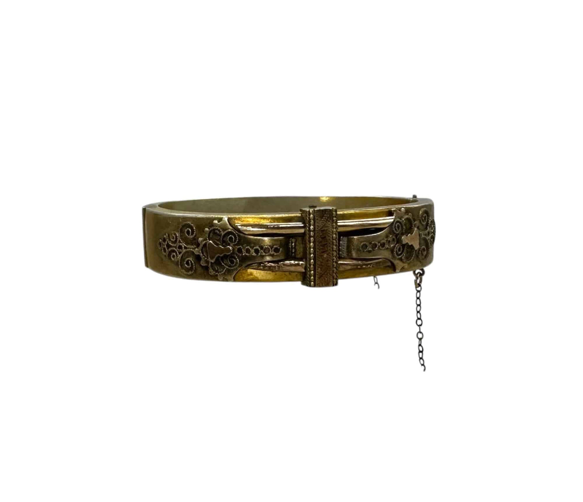 Victorian Etruscan Revival Bangle Bracelet - Petra Star