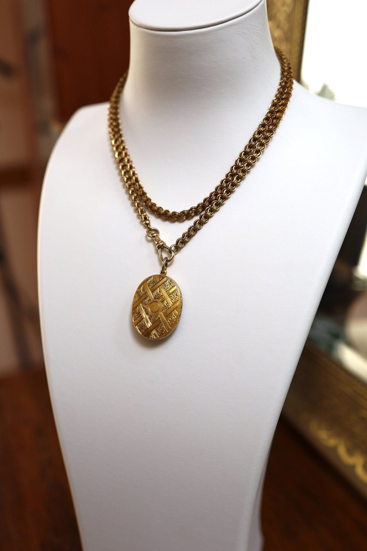 Victorian Necklace 14k Gold Victorian Heavy Slide Chain 5.1 mm Wide 30.5" & 32.5" Length - DK232 - Petra Star