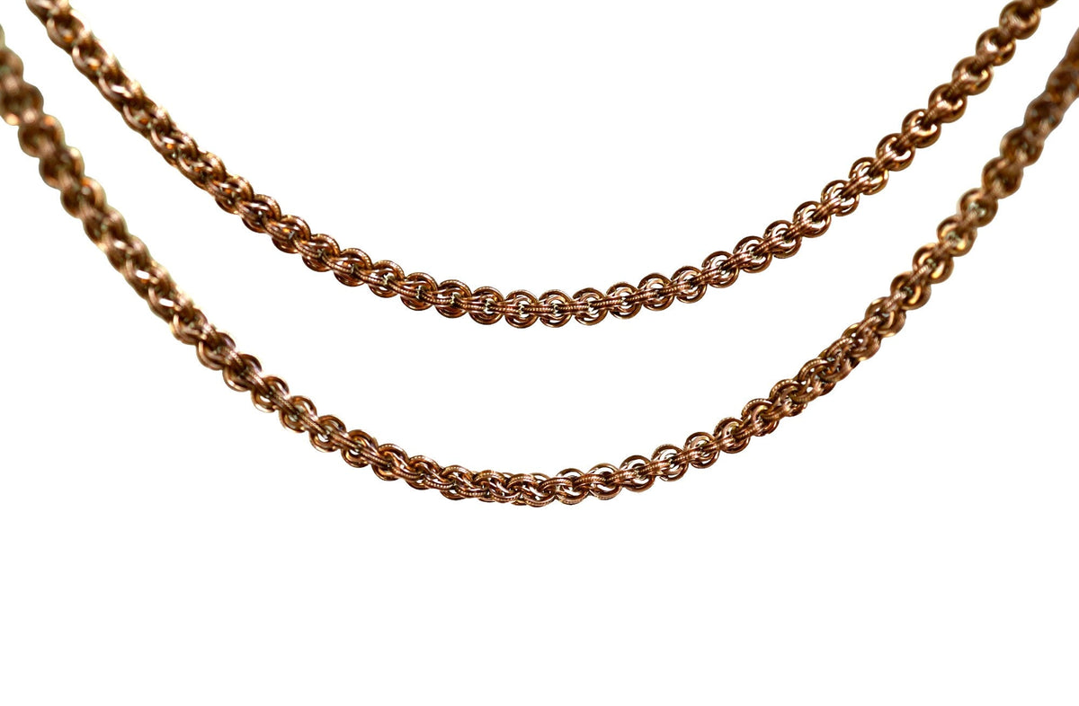 Victorian Necklace 14k Gold Victorian Heavy Slide Chain 5.1 mm Wide 30.5" & 32.5" Length - DK232 - Petra Star