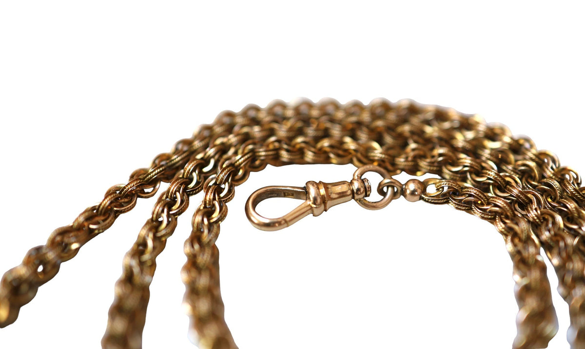 Victorian Necklace 14k Gold Victorian Heavy Slide Chain 5.1 mm Wide 30.5" & 32.5" Length - DK232 - Petra Star