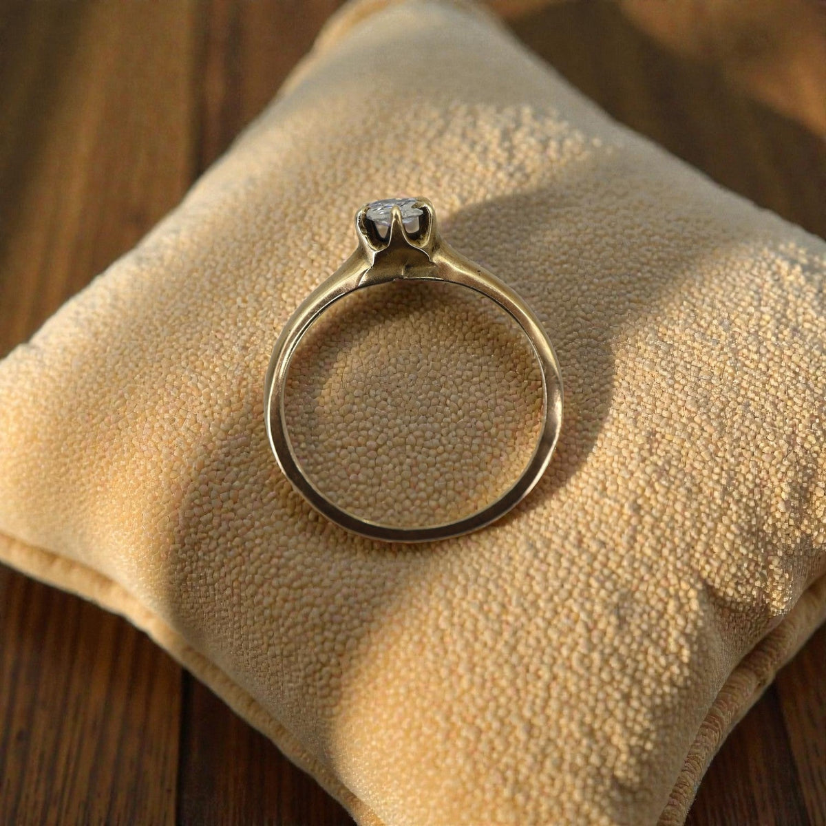 Victorian Old Mine-Cut Diamond Solitaire Ring - Petra Star