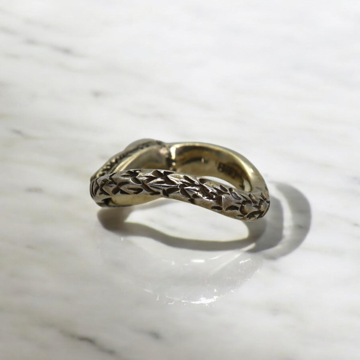 Victorian Ouroboros Snake Moonstone Ring - Petra StarRing