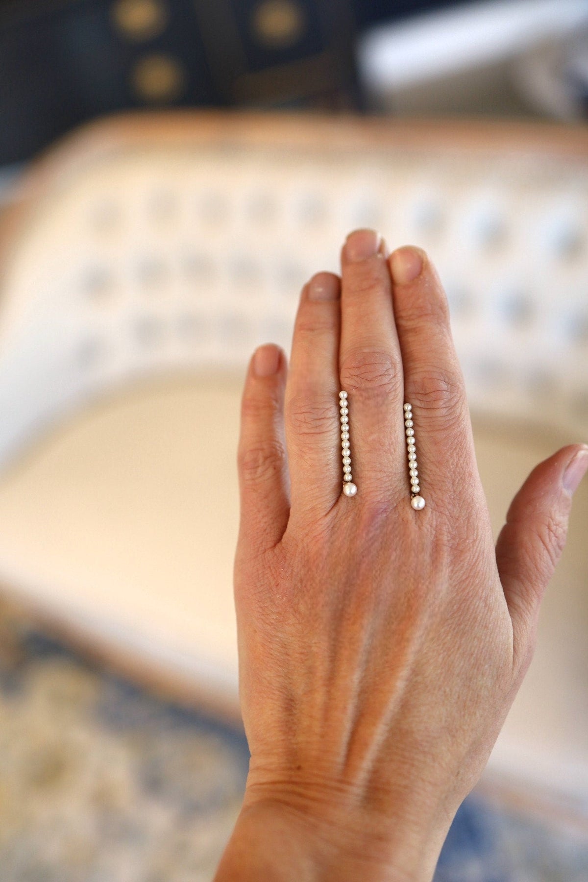 Victorian Pearl Earrings in 14k Rose Gold - Petra Star