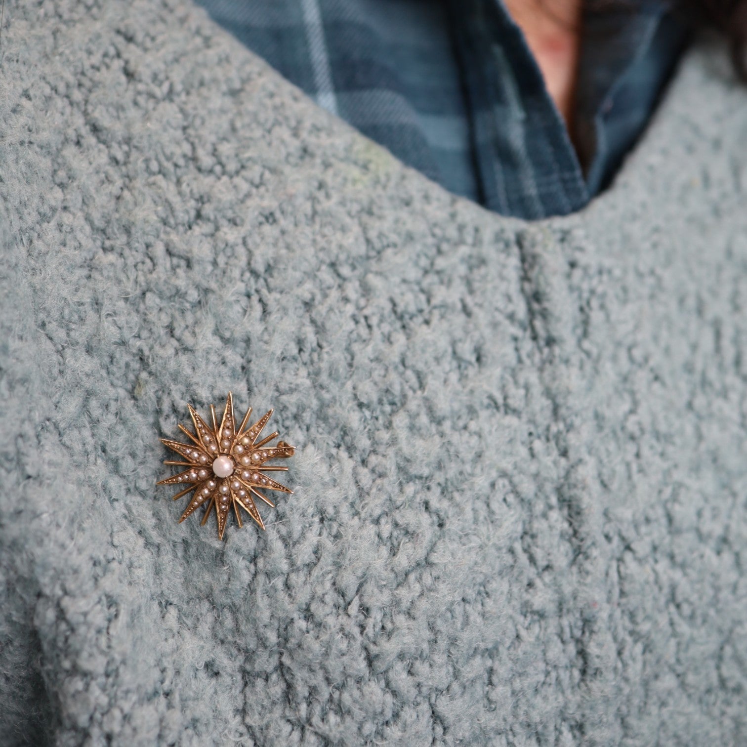 Victorian Pearl Starburst Convertible Pendant - Petra Star
