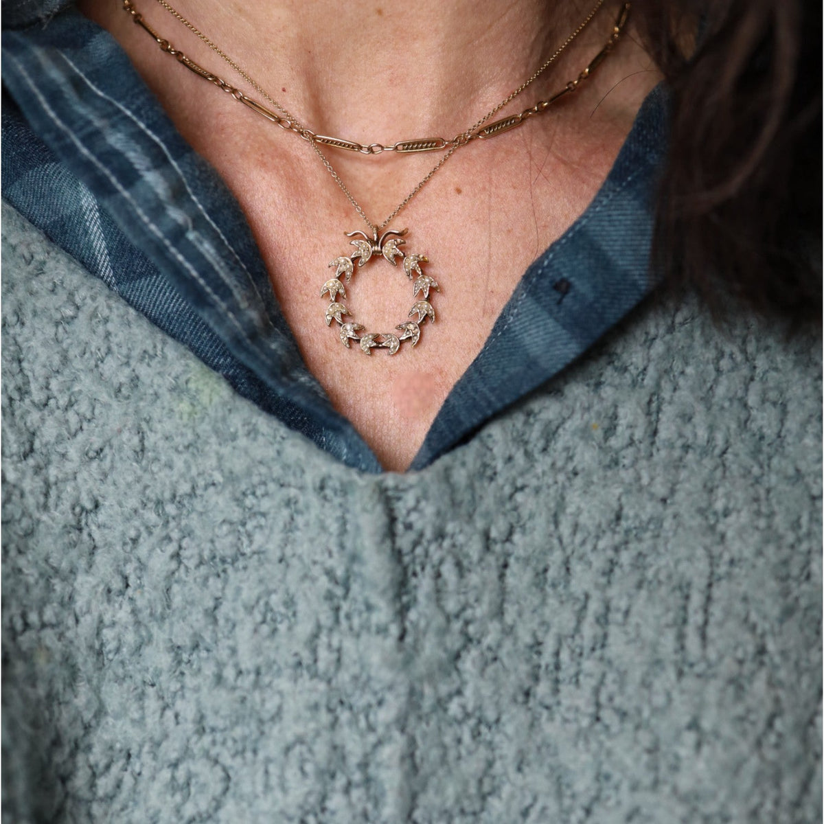 Victorian Pearl Wreath Pendant - Petra Star