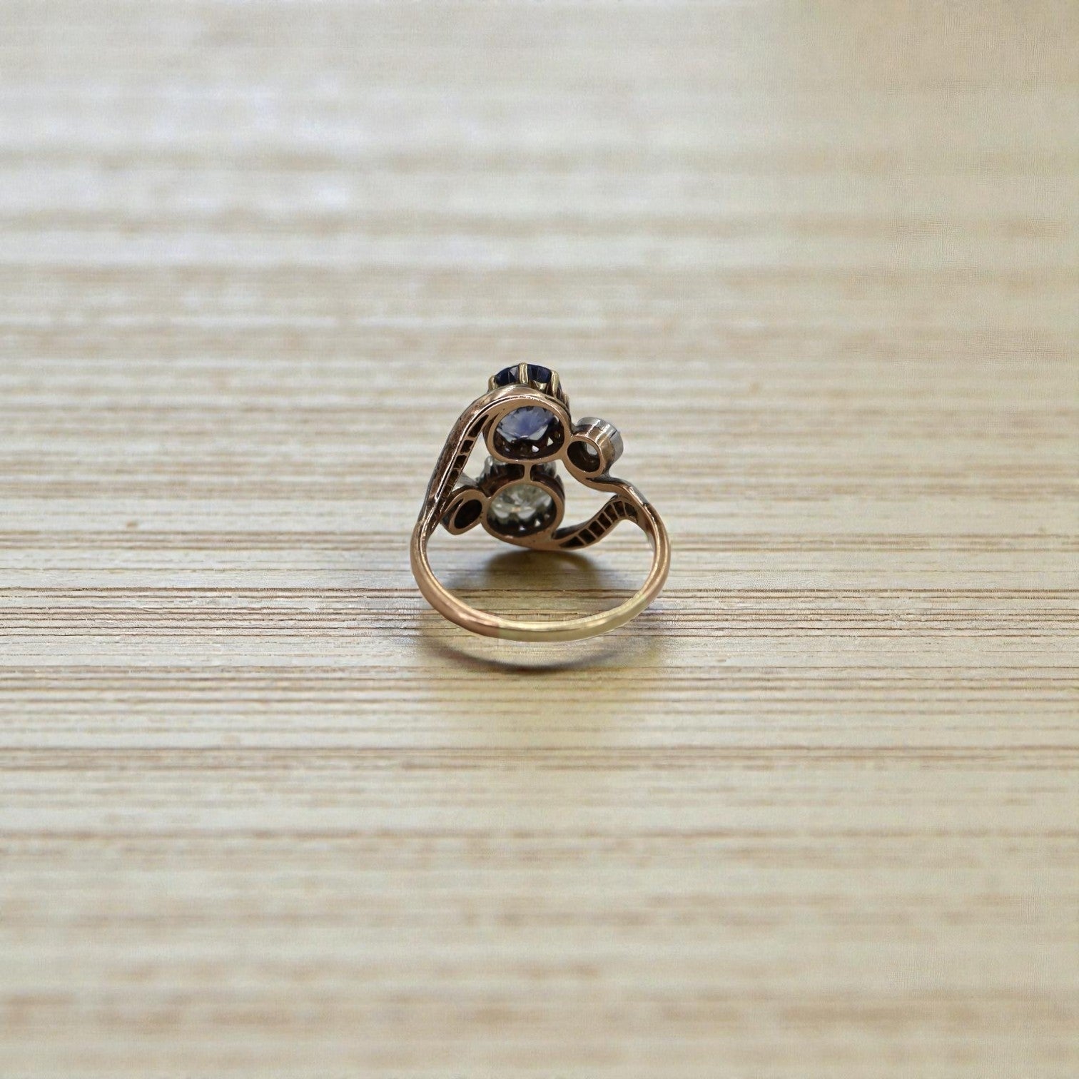 Victorian Toi et Moi Sapphire and Diamond Ring - Petra Star