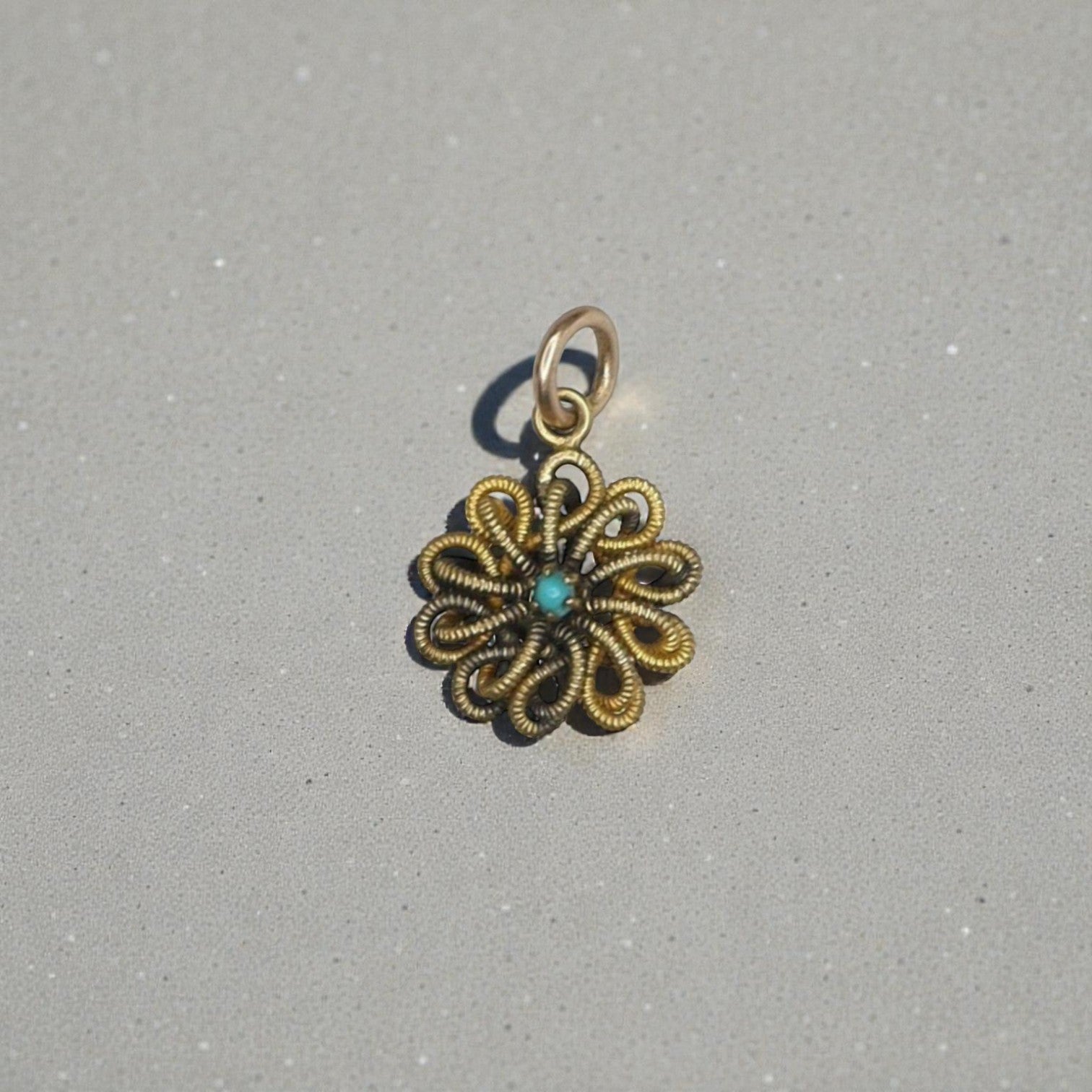 Victorian Turquoise & 10k Gold Pendant - Petra Star