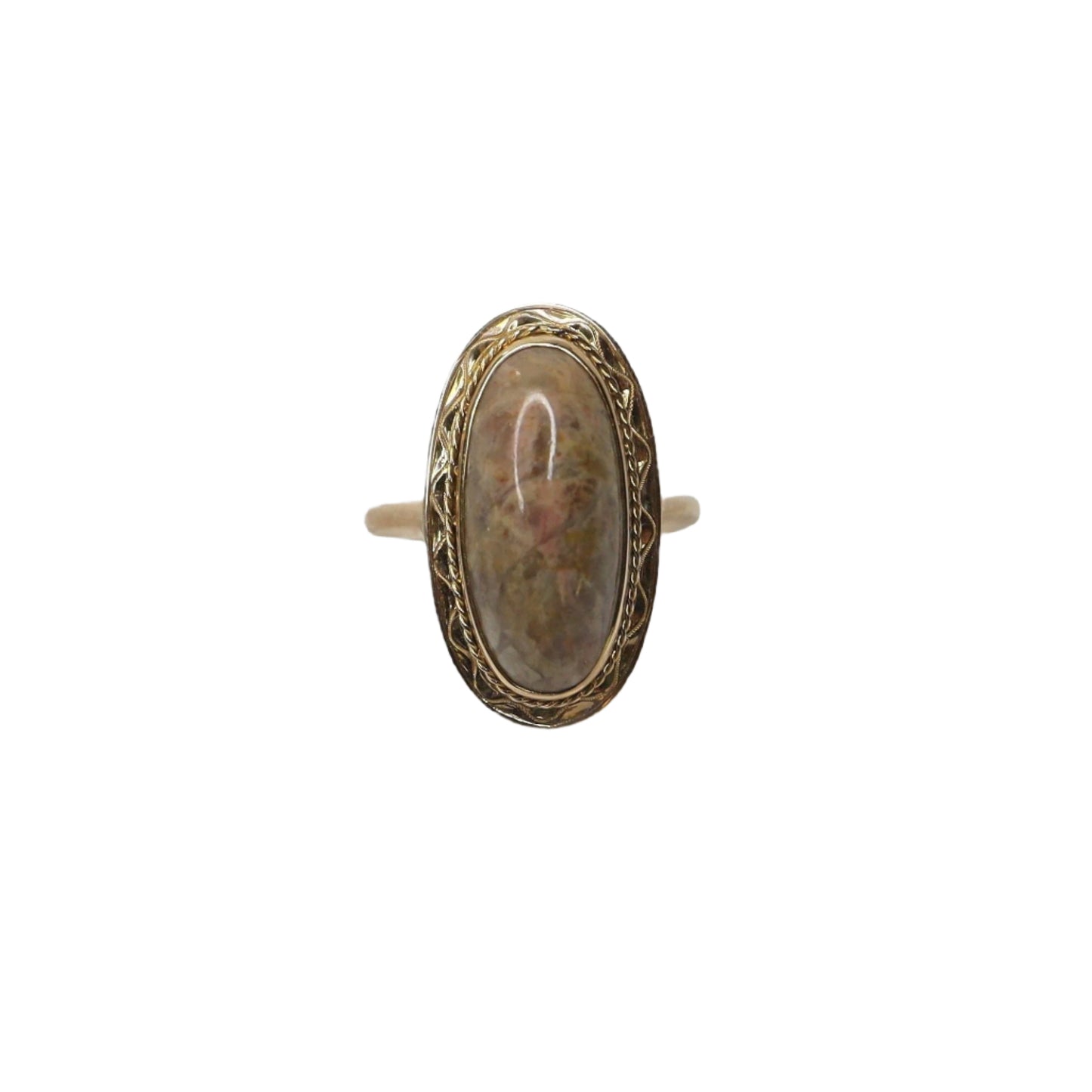 14k yellow gold ring agate