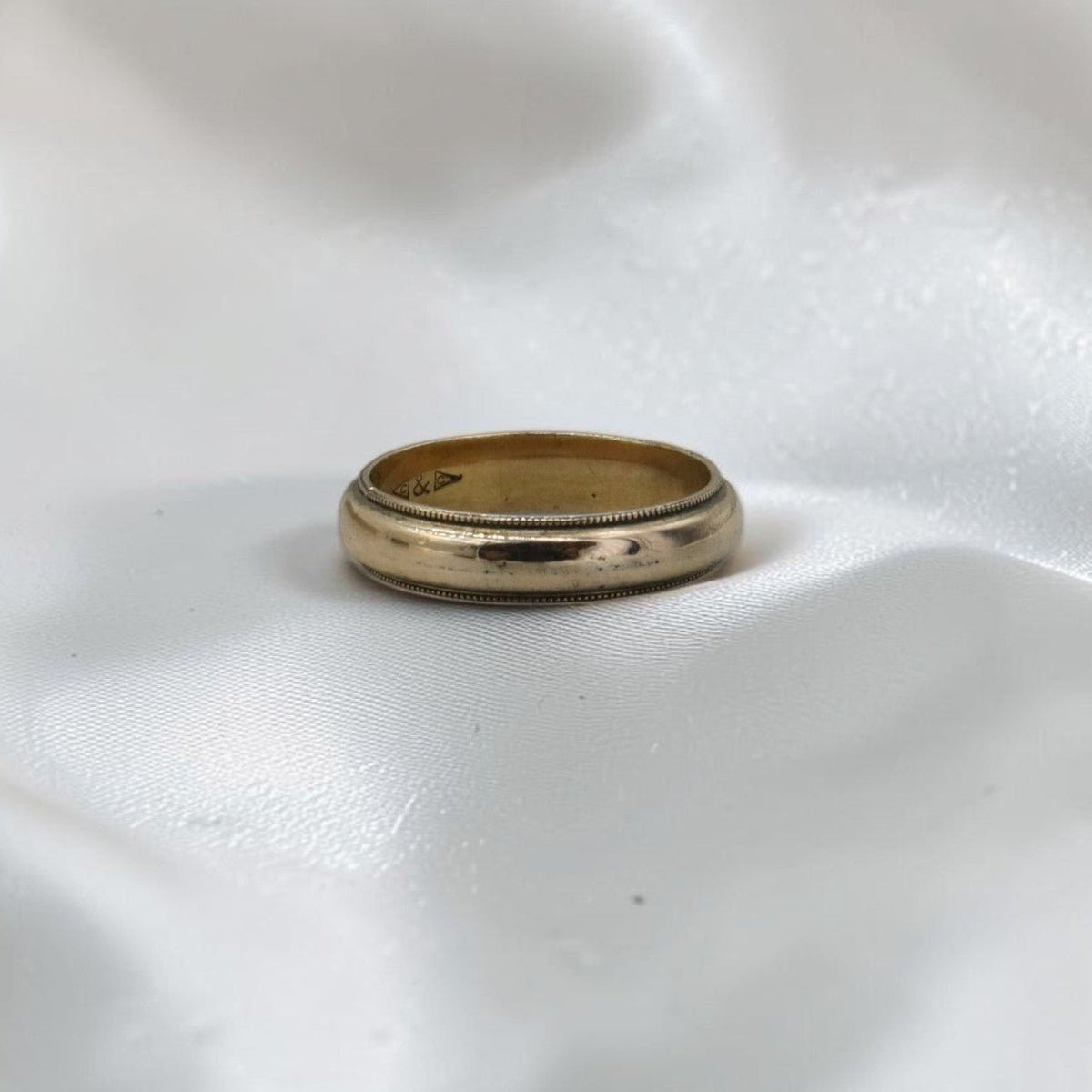 Vintage 10K Gold Filled Milgrain Wedding Band — C&C, Circa 1930s–1940s, Size 5 - Petra StarBand
