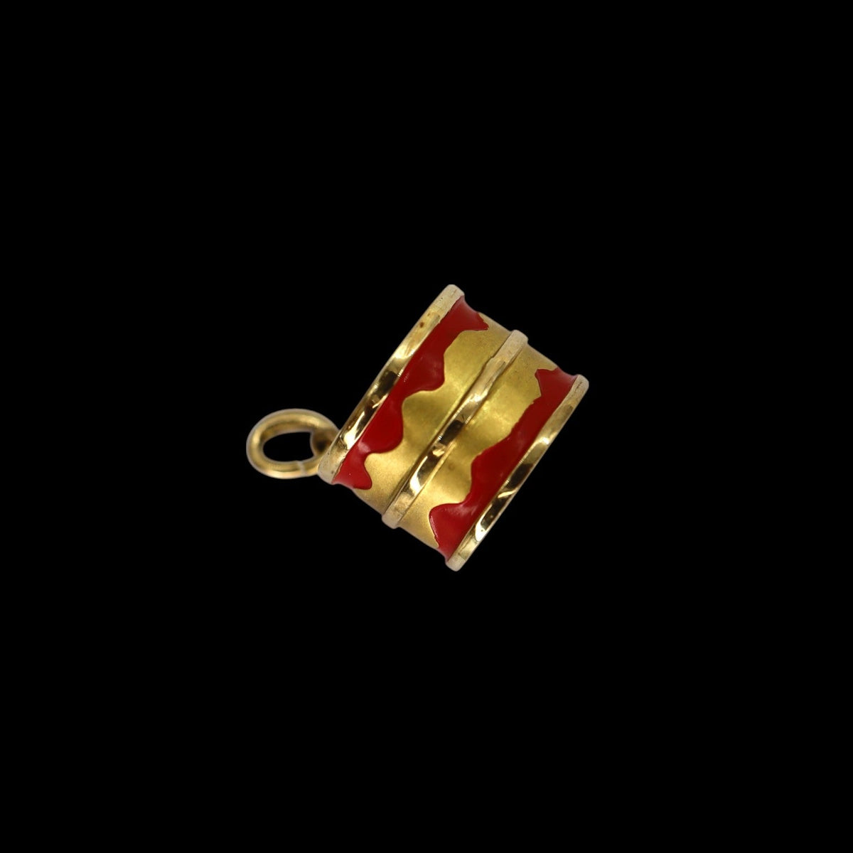 Vintage 14k Gold Drum Charm - Petra Star