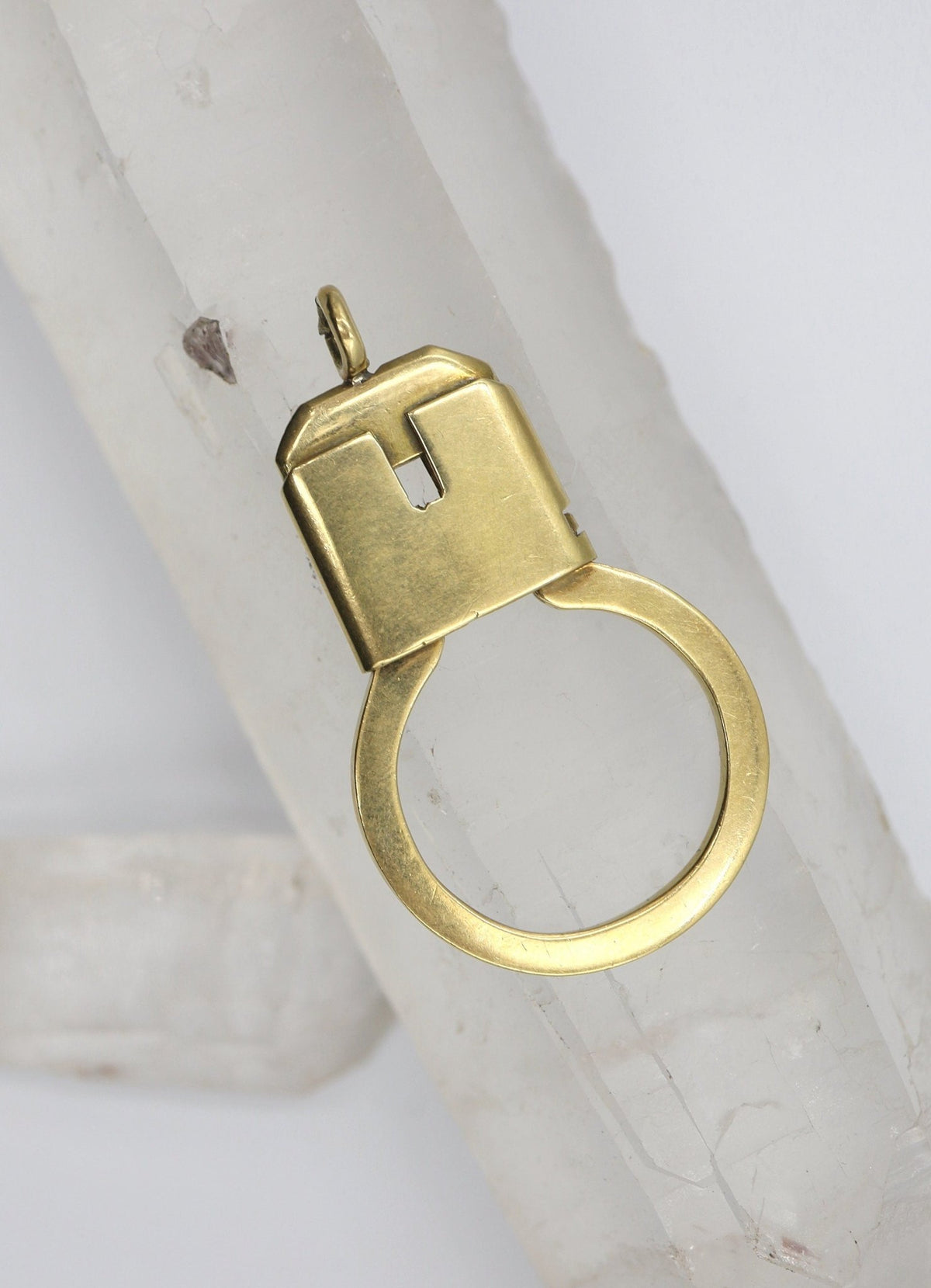 Vintage 18k Yellow Gold Key Ring / Charm Holder - Petra Star