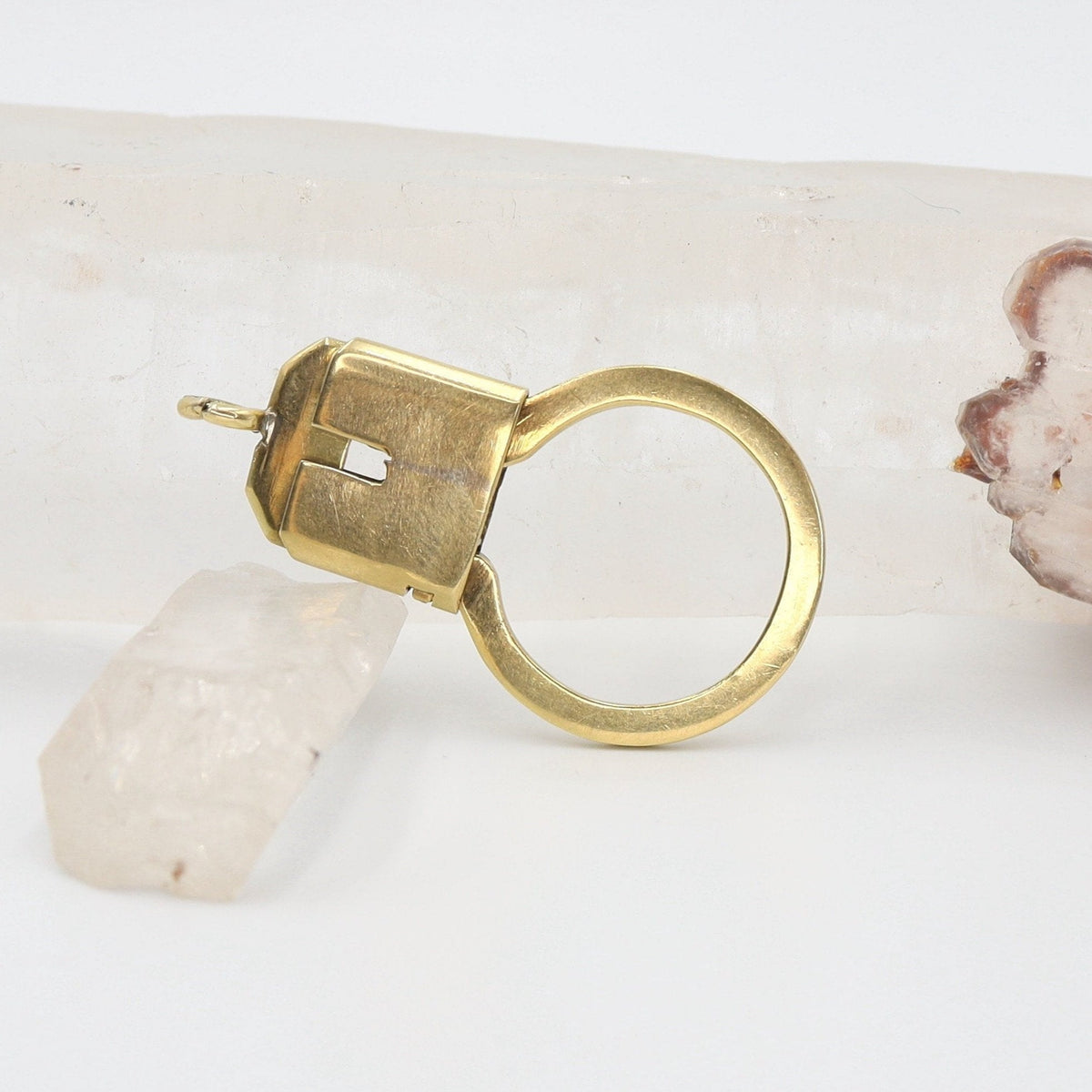 Vintage 18k Yellow Gold Key Ring / Charm Holder - Petra Star
