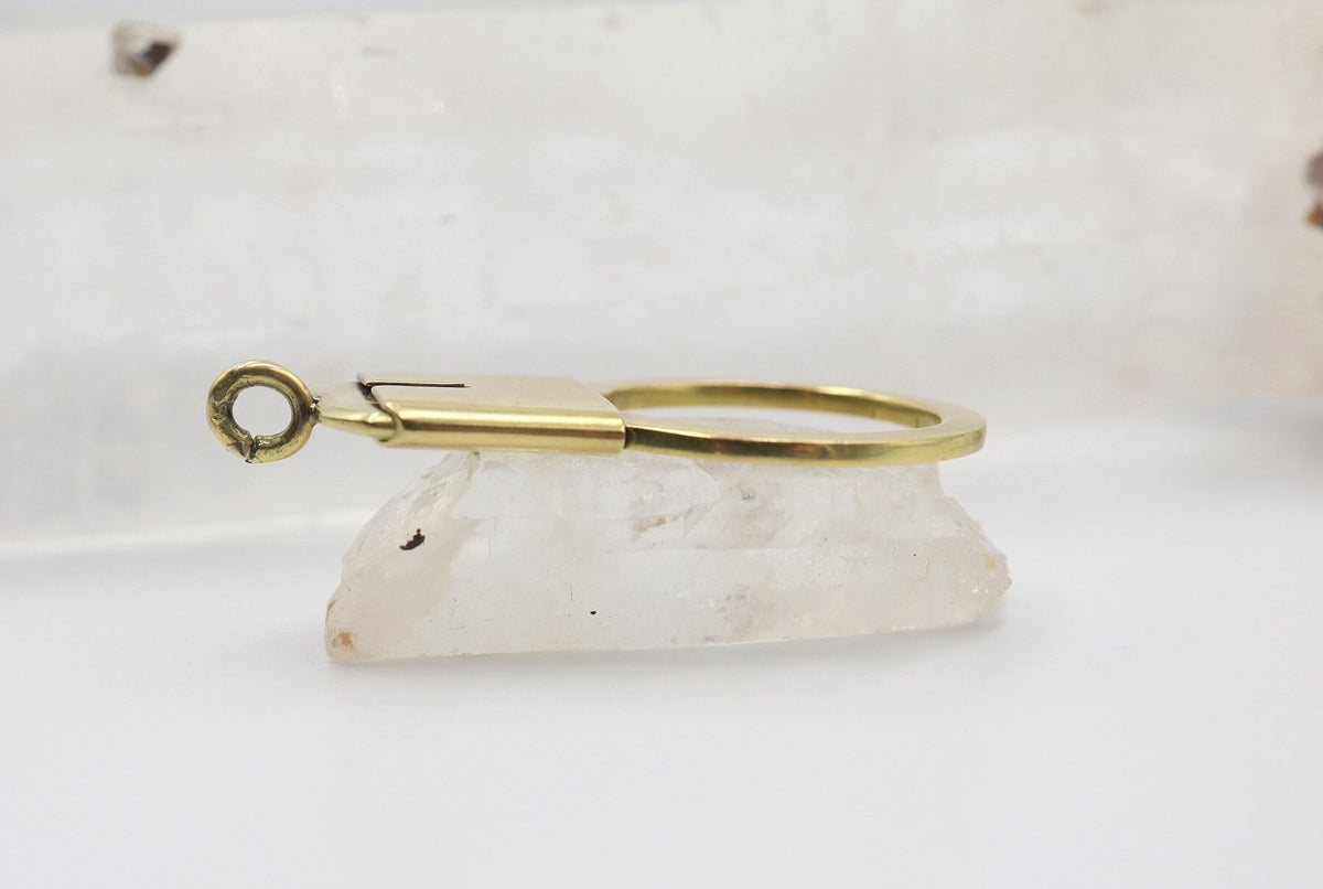 Vintage 18k Yellow Gold Key Ring / Charm Holder - Petra Star