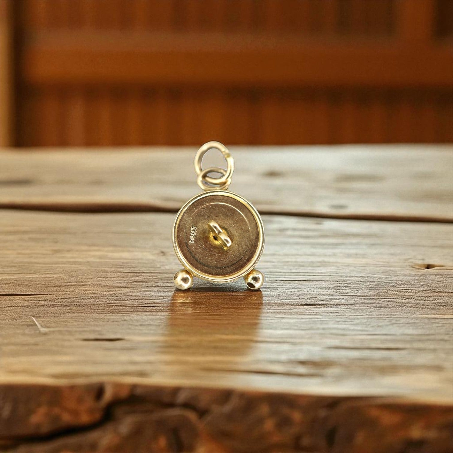 Vintage Alarm Clock Charm 14k - Petra Star