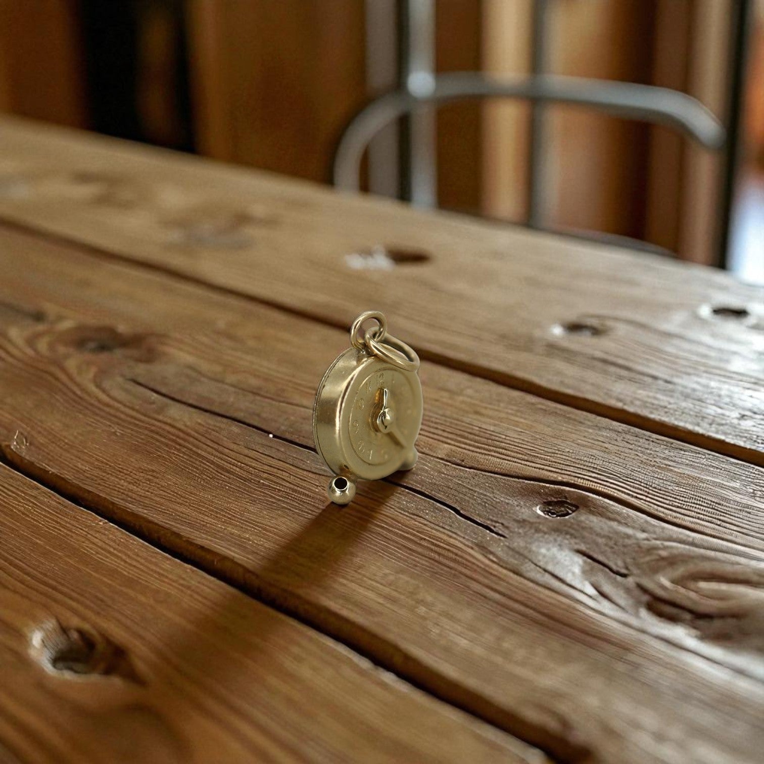 Vintage Alarm Clock Charm 14k - Petra Star