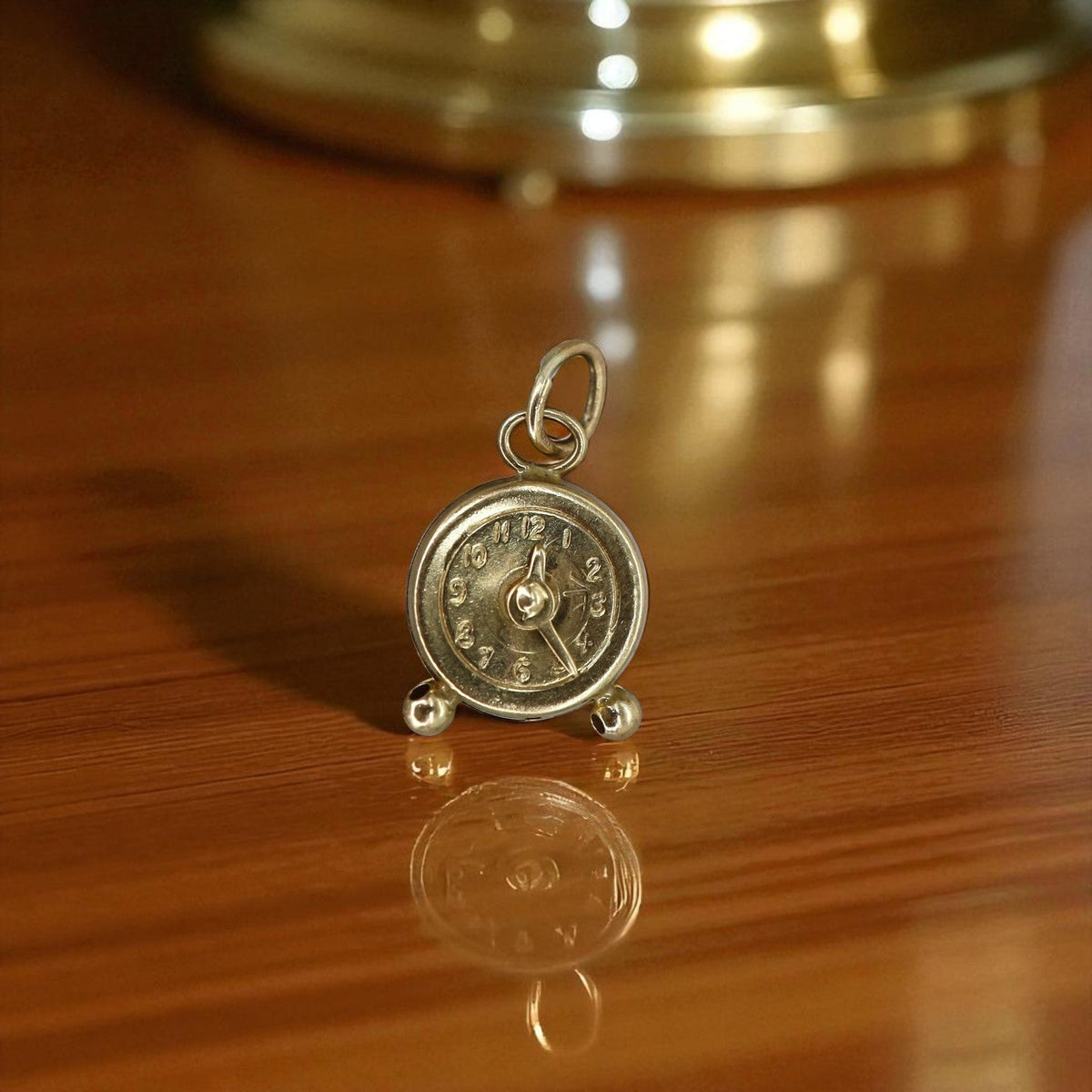 Vintage Alarm Clock Charm 14k - Petra Star