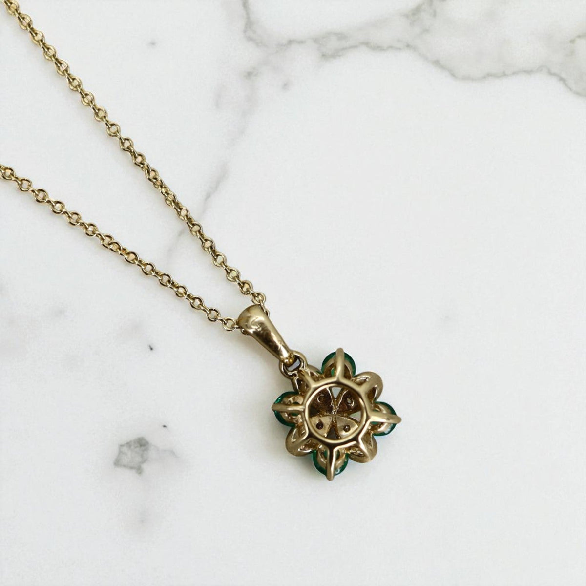 Vintage Emerald and Diamond Necklace - Petra Star