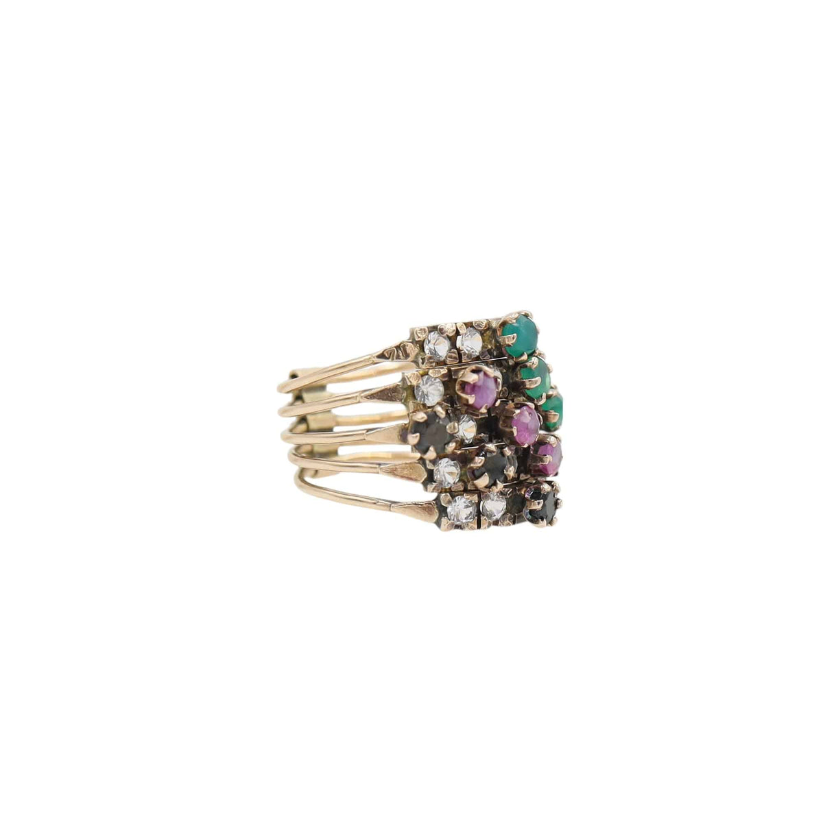 Vintage Five-Band Harem Ring in 14k Gold - Petra Star