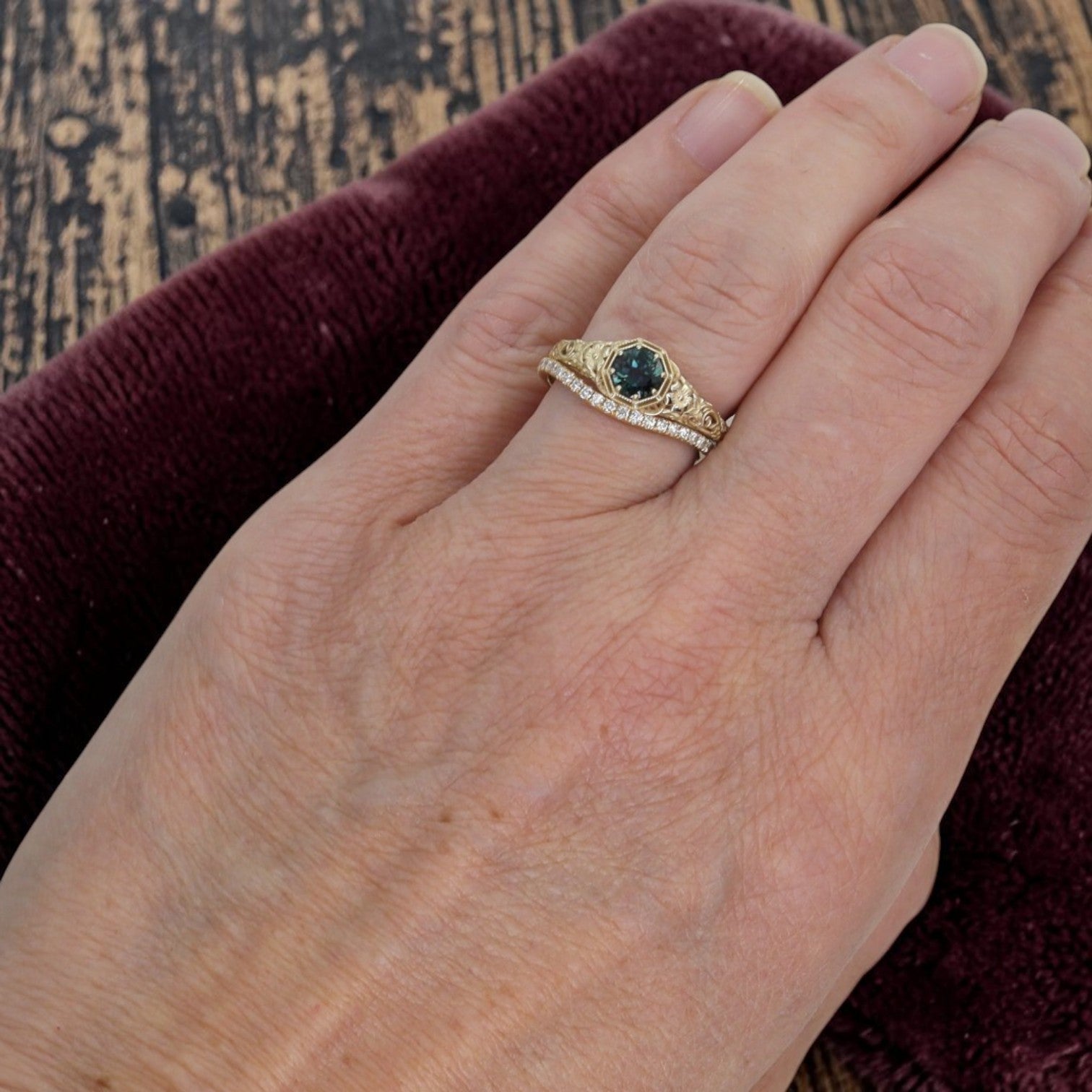 Vintage Inspired Cherry Blossom Semi-Mount Ring 14k Gold | Round 4.6–5mm Center Stone | Engagement Ring | Petra Star - Petra Star