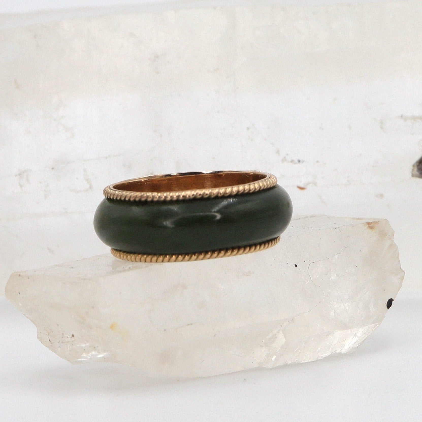 Vintage Jade Band in 10k Gold - Petra Star