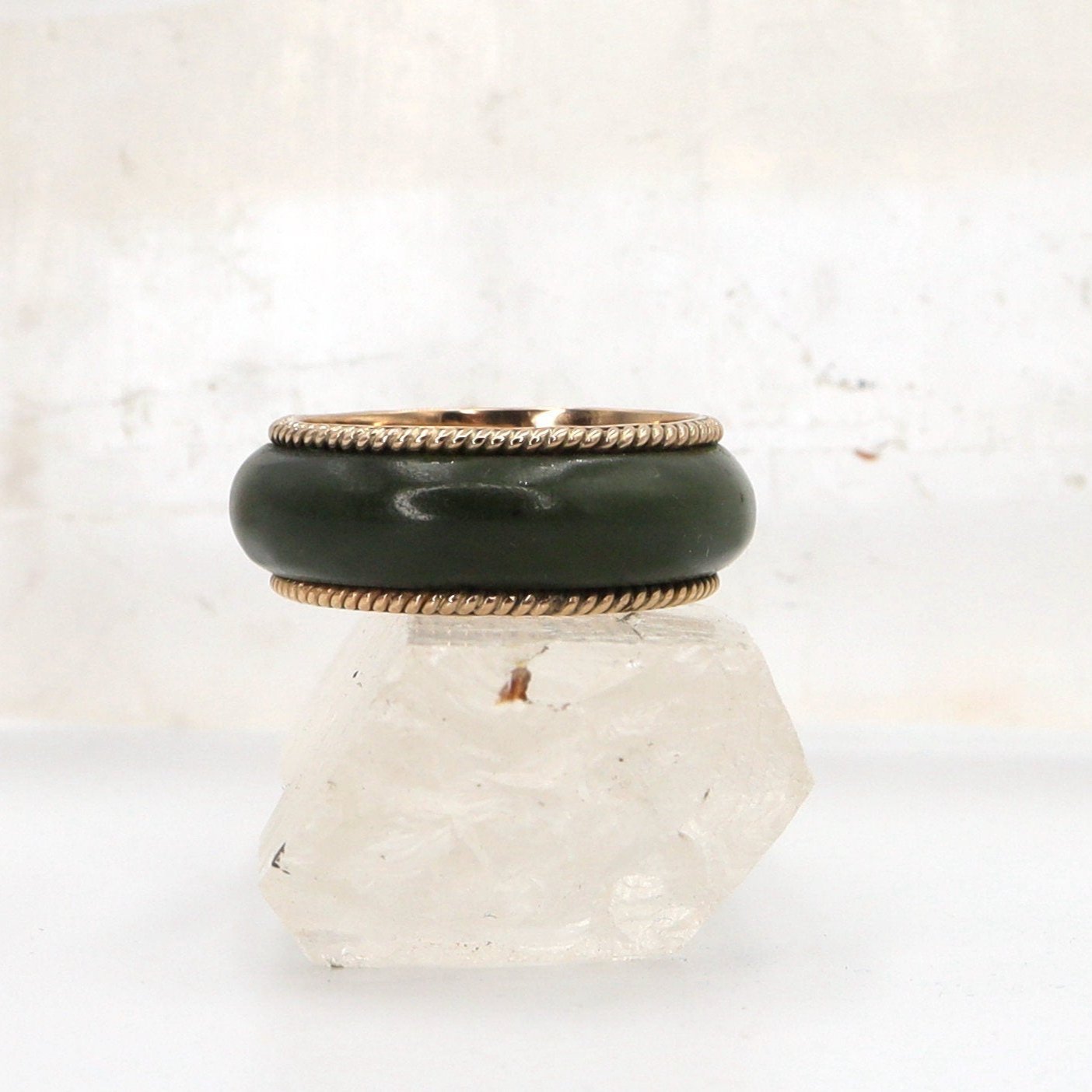 Vintage Jade Band in 10k Gold - Petra Star