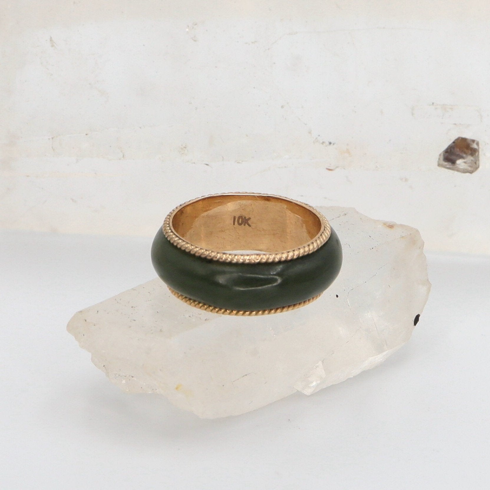 Vintage Jade Band in 10k Gold - Petra Star