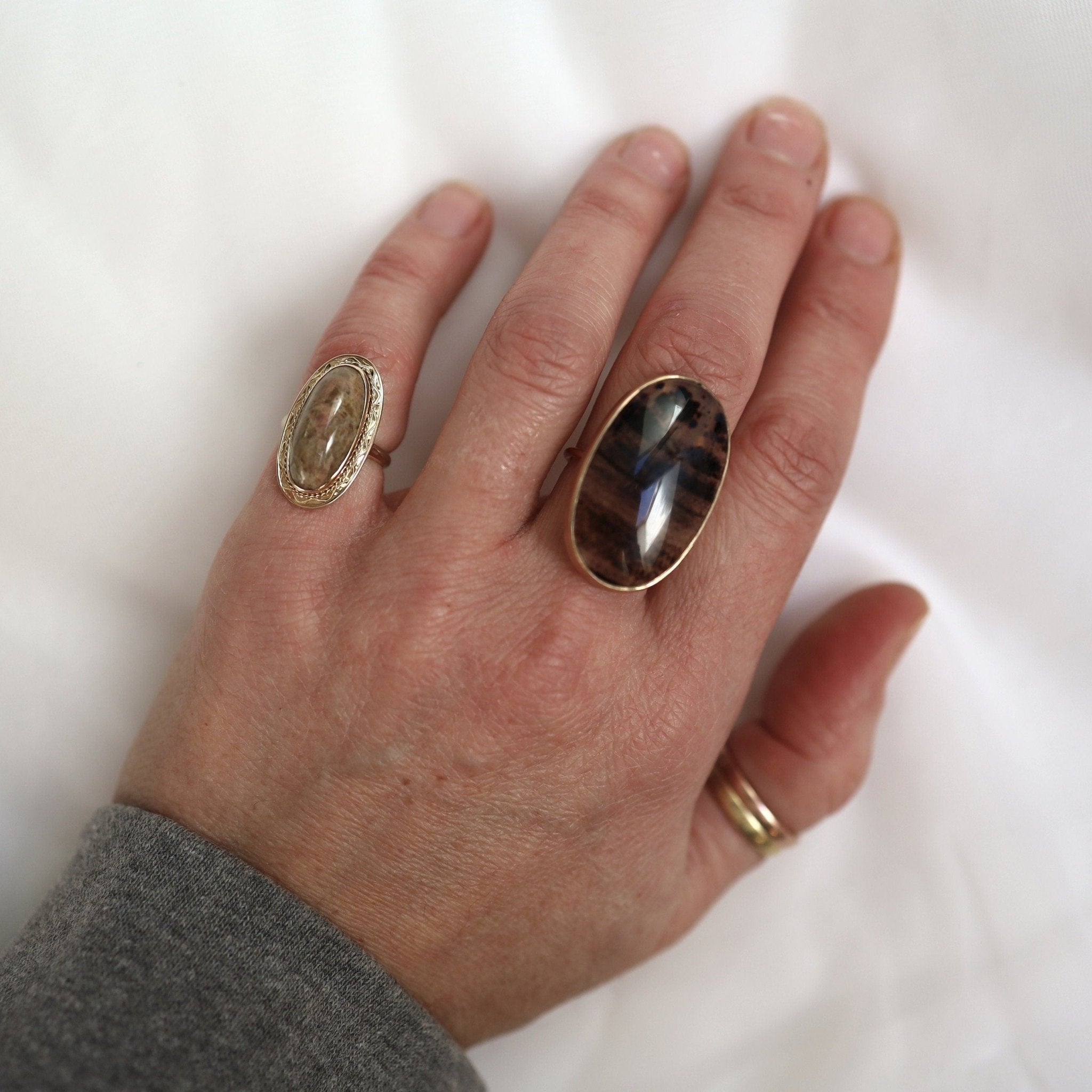 Vintage Jasper Ring 14k Yellow Gold Ring - Petra Star