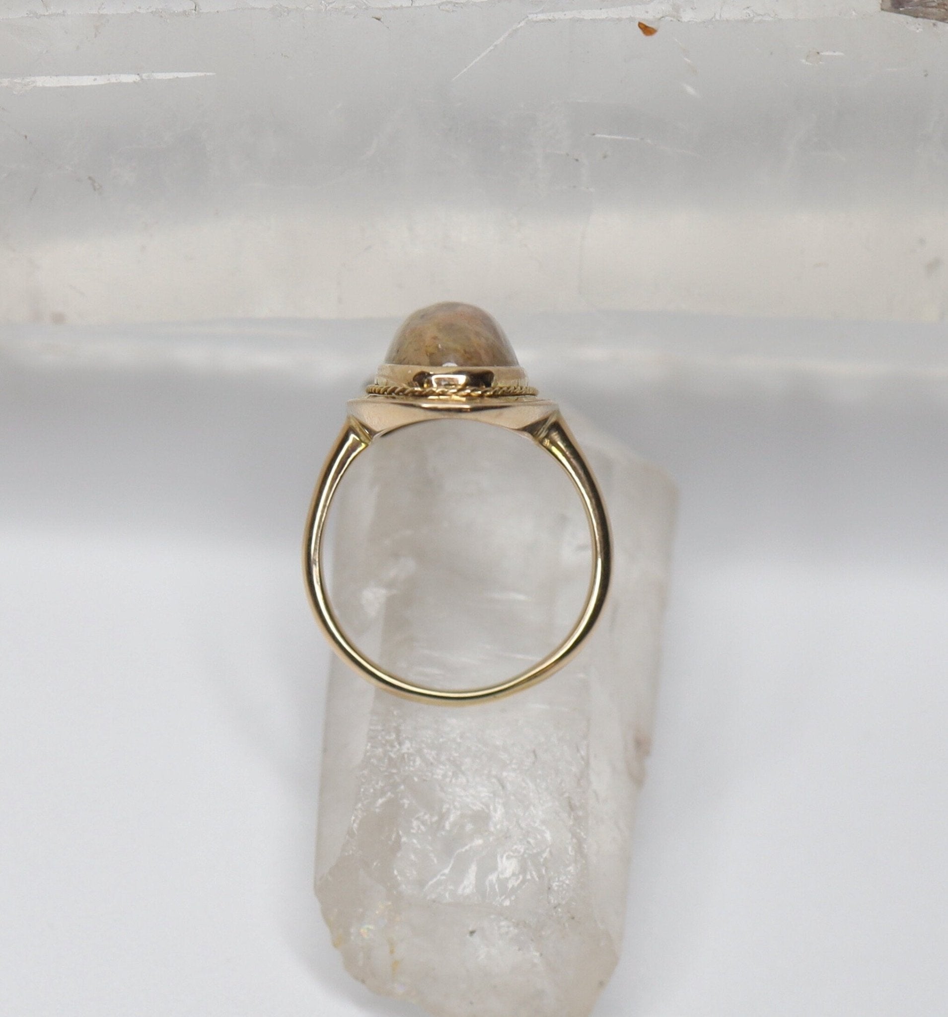 Vintage Jasper Ring 14k Yellow Gold Ring - Petra Star