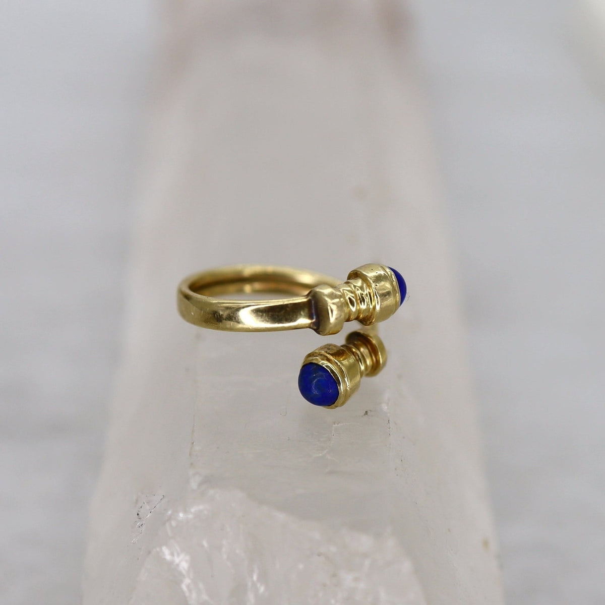 Vintage Lapis Bypass Ring 14k Yellow Gold - Petra Star