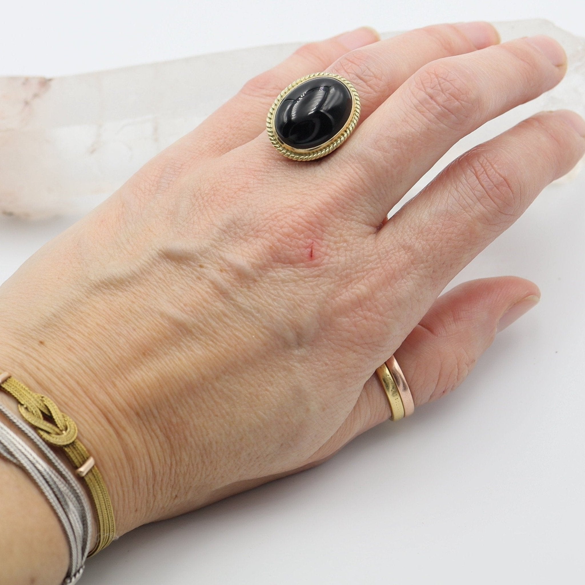 Vintage Onyx Cocktail Ring - Petra Star