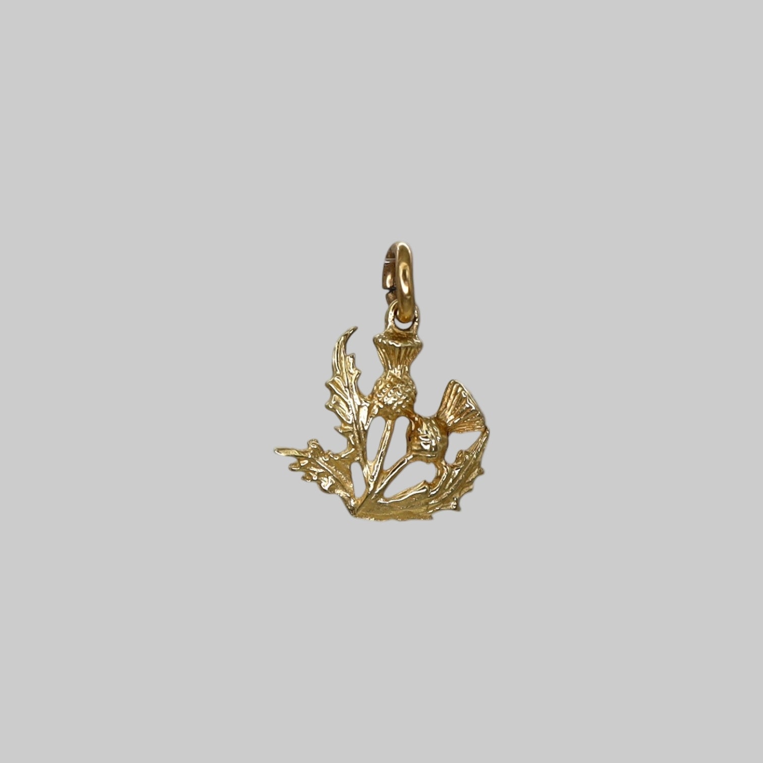 Vintage Scottish Thistle Charm in 14k - Petra Star