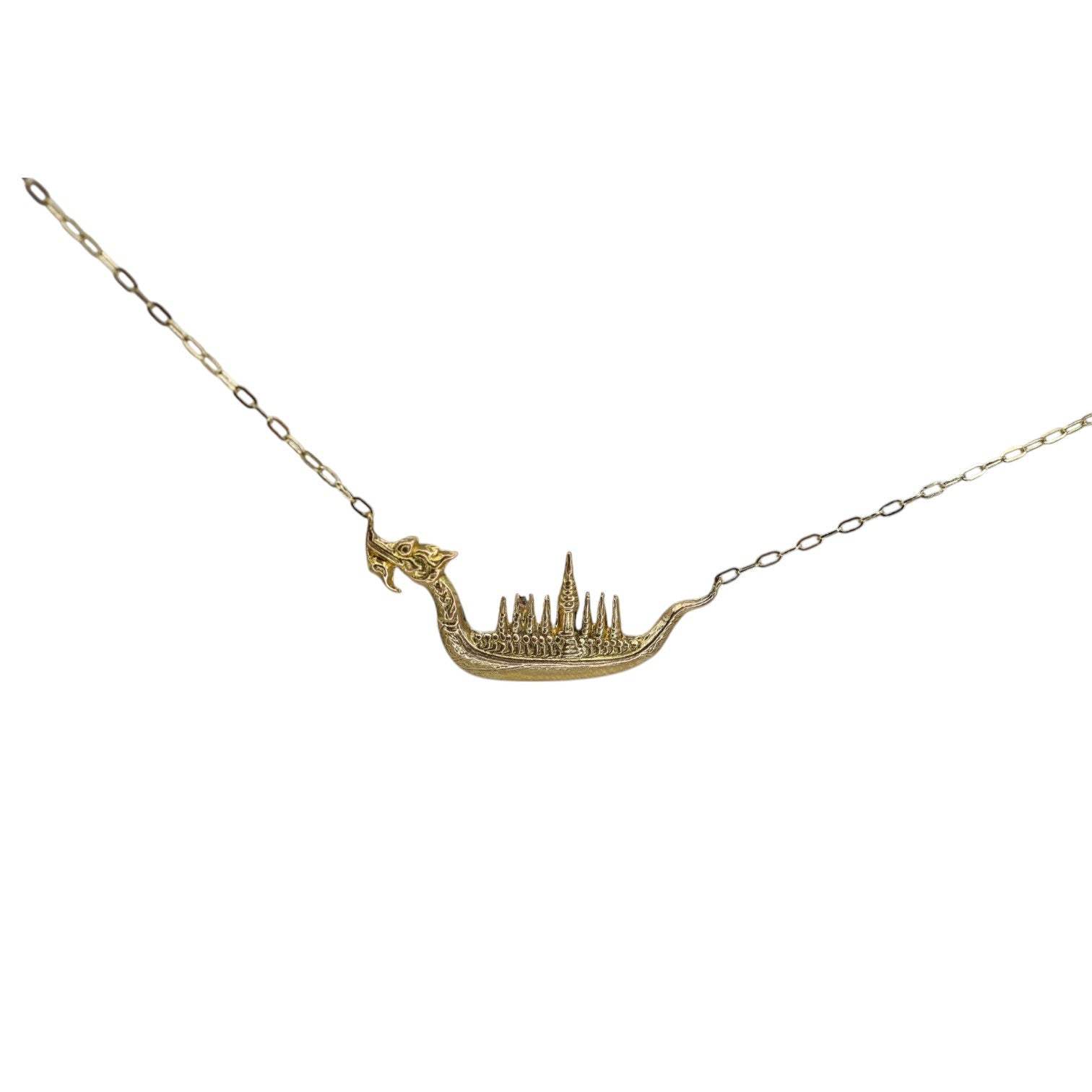 Vintage Ship Necklace—Solid 14k Gold - Petra Star