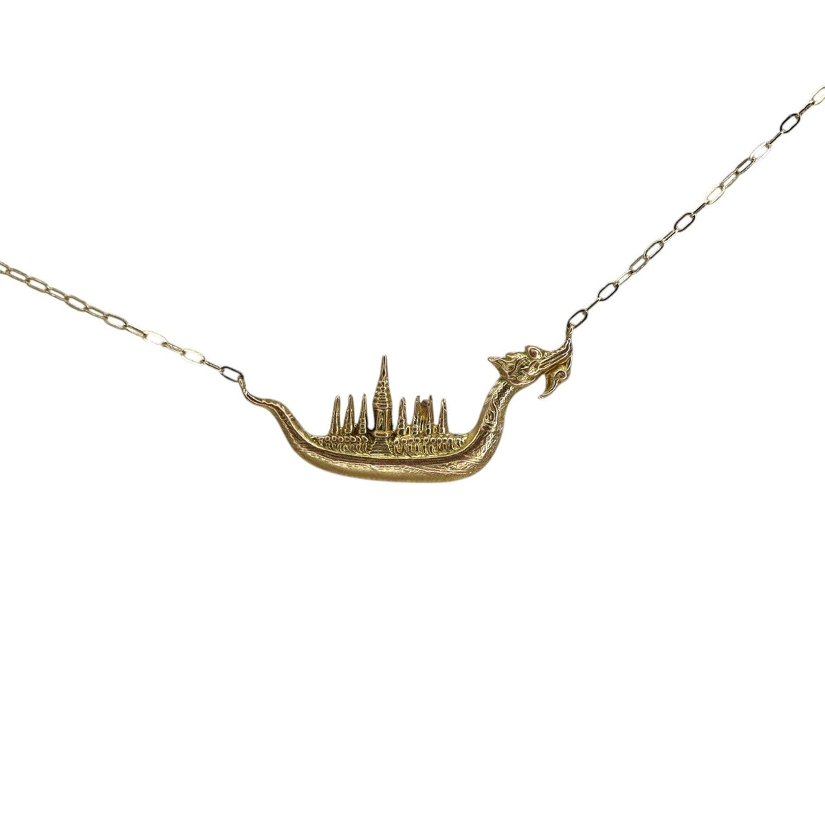 Vintage Ship Necklace—Solid 14k Gold - Petra Star