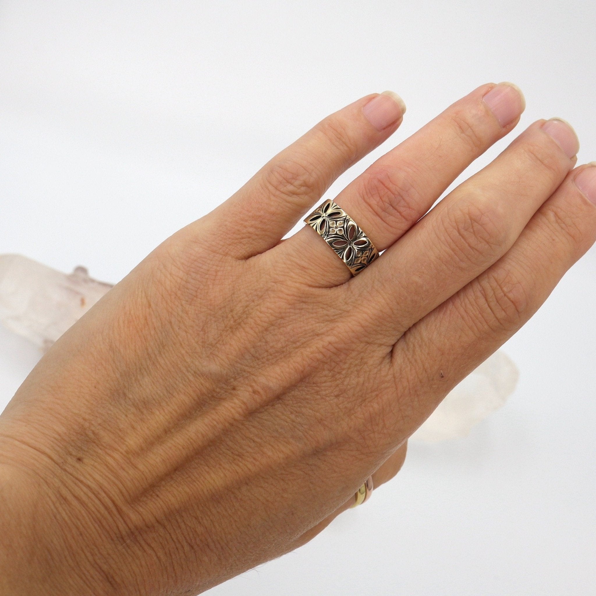 Wide 14k Gold Band by Keepsake - Petra Star