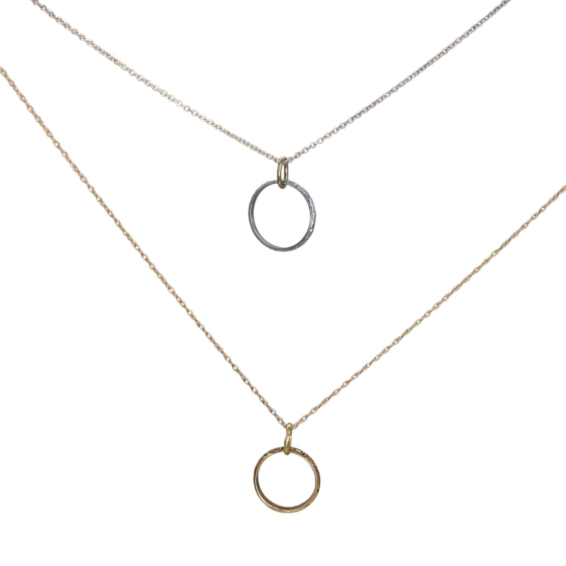 10k Gold Art Deco Circle Pendant - Petra Star