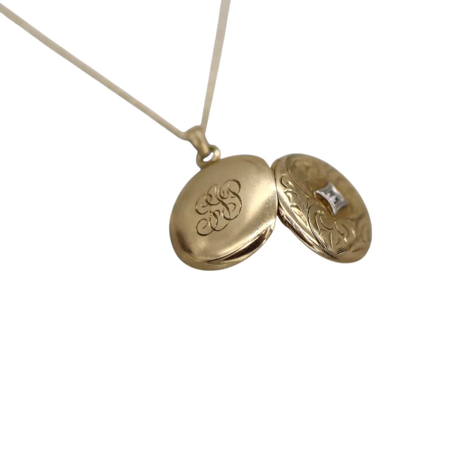 10k Gold Victorian Diamond Picture Locket - Petra Star