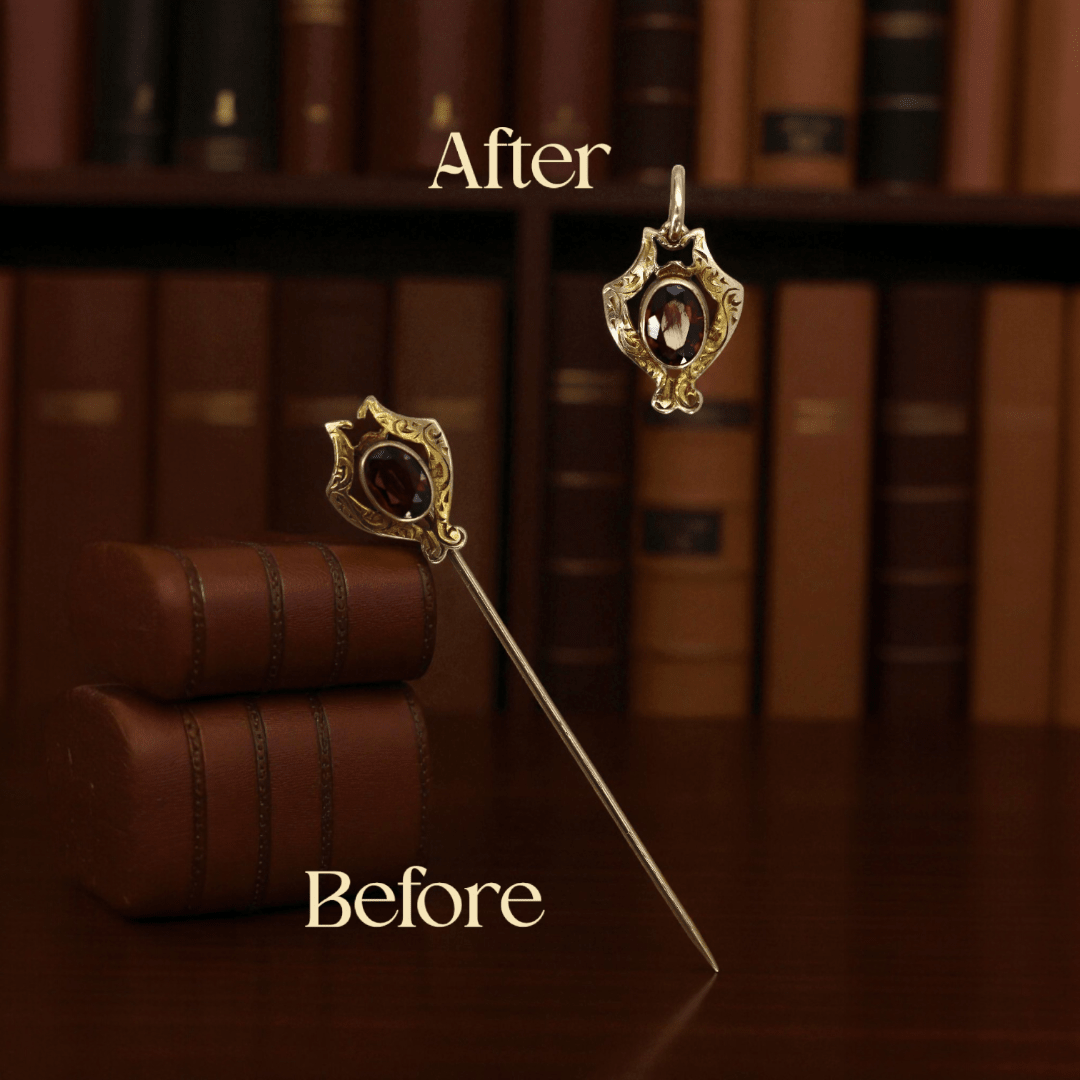 10k Gold Victorian Garnet Pendant - Petra Star