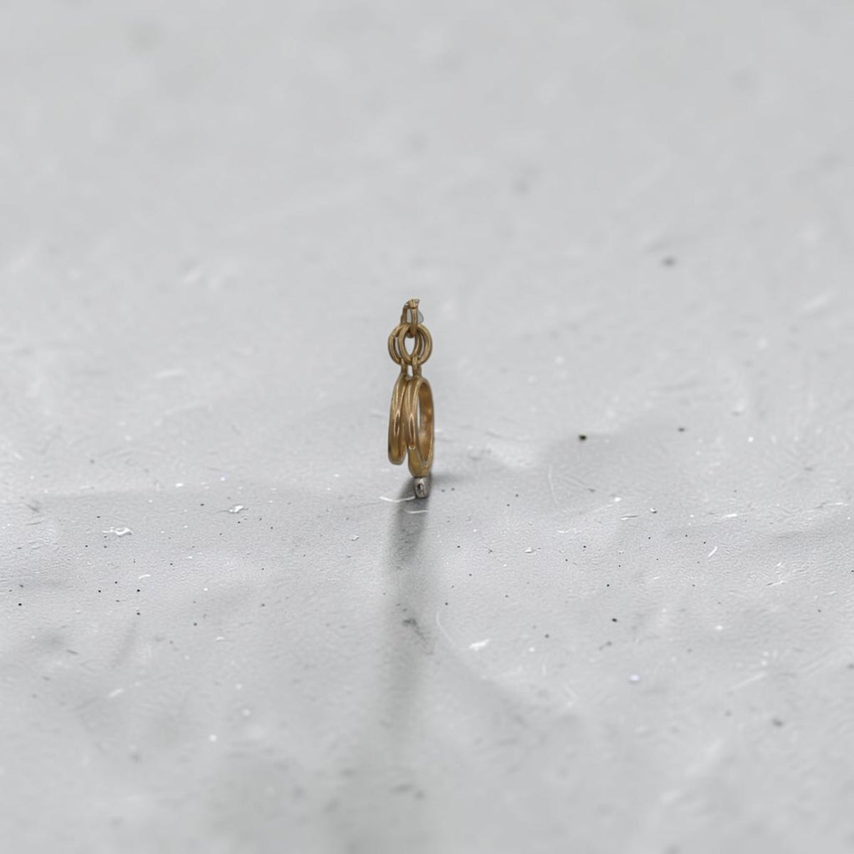 Antique 1800s 14K Yellow Gold Wedding Ring Set Charm — Earth-Mined Table Cut Diamond, Hallmarked