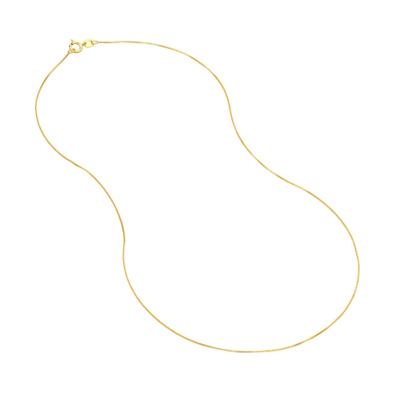 14k Gold Box Chain (0.75mm) - Petra Star