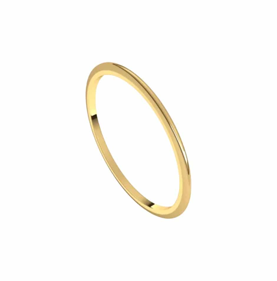 14k Gold Minimalist Stacking Band (1 mm) - Petra Star