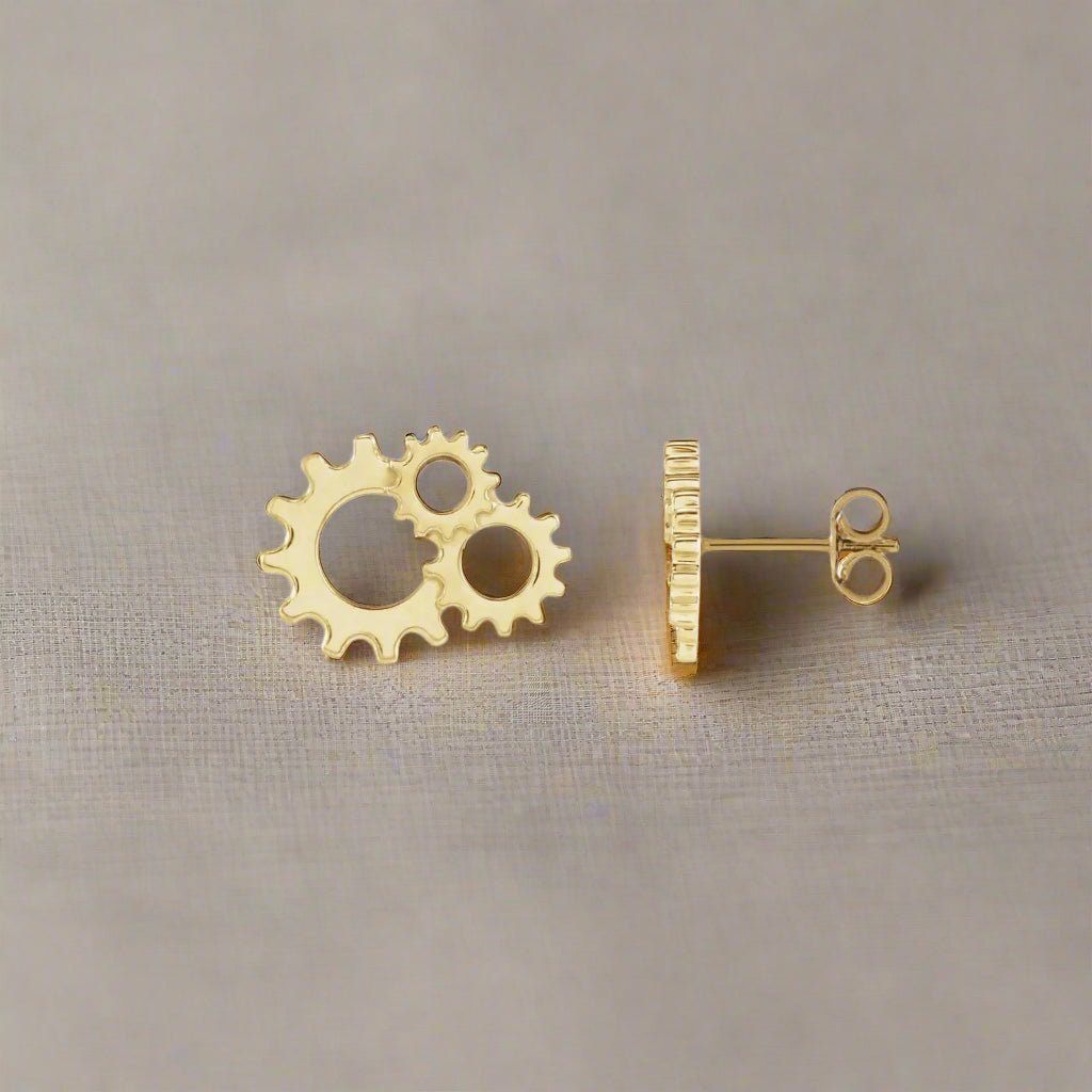 14k Single Gear Stud - Petra Star