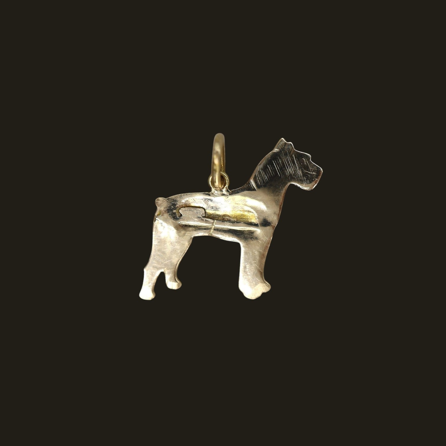 14k Solid Gold Mid-Century Dog Pendant - Petra Star