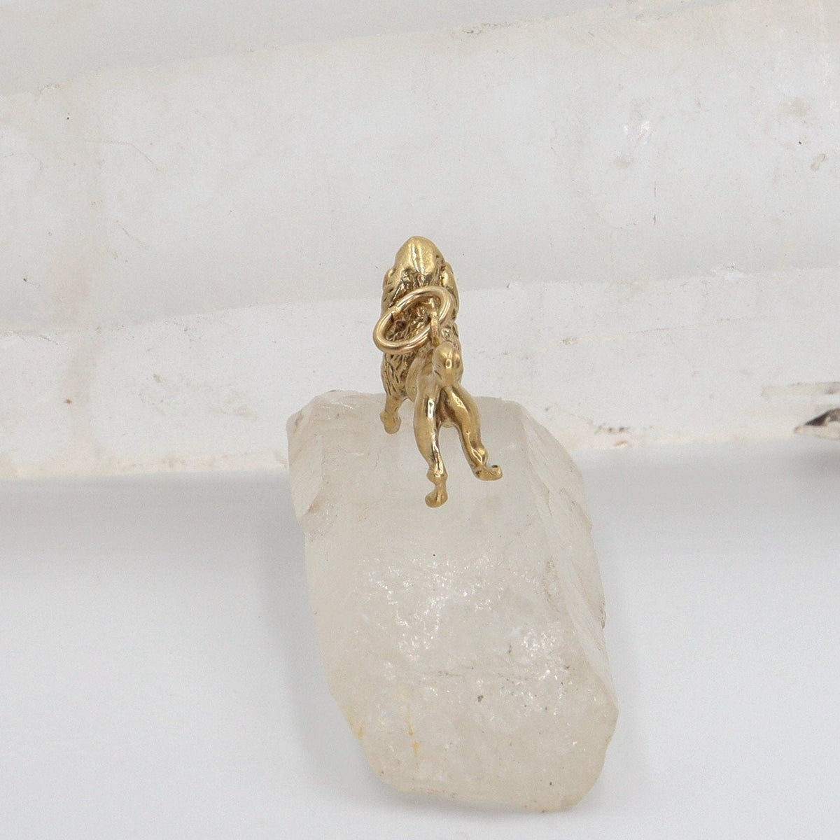 14k Solid Gold Vintage Poodle Charm Heavy - Petra Star