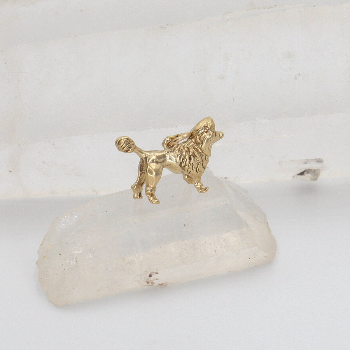 14k Solid Gold Vintage Poodle Charm Heavy - Petra Star
