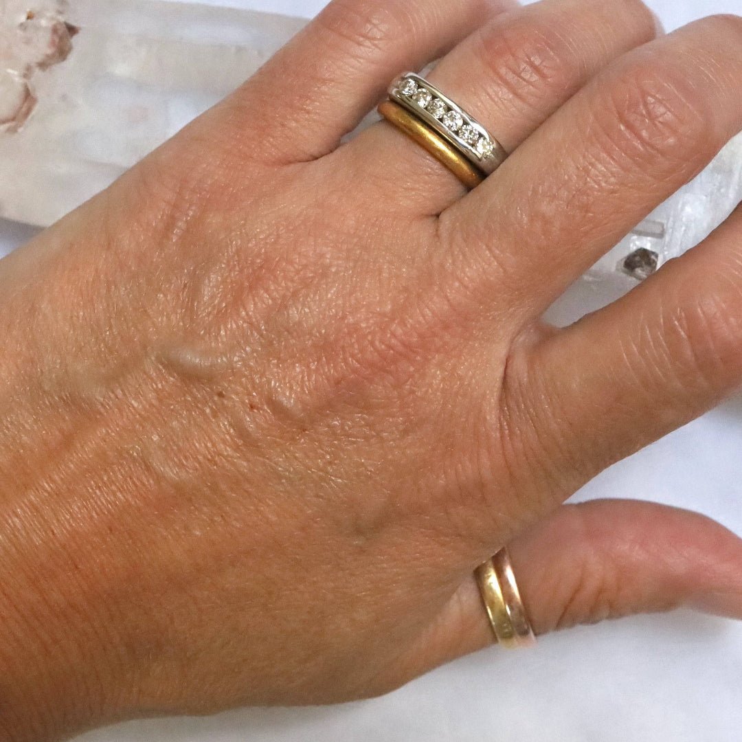 14k White Gold Diamond Anniversary/Wedding Band - Petra Star