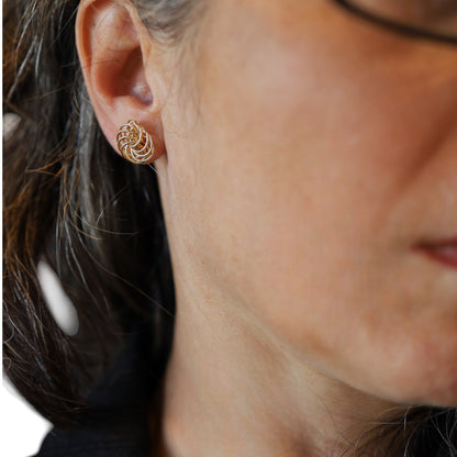 Large Vintage 14k Gold Knot Stud Earrings - Petra Star