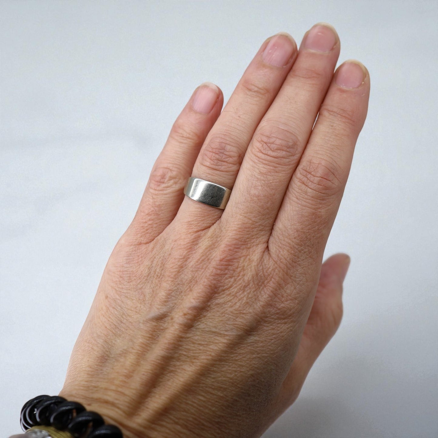 Vintage 14k White Gold Cigar Band – Flat Profile, Size 5.5, 4g Solid Gold